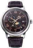 Orient Bambino RA-AK0804Y30B Heren Polshorloge Leer Bruin Zilverkleurig Kast Zwart Wijzerplaat Mineraalglas 42mm