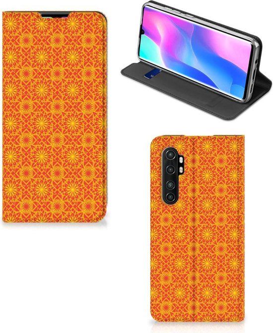 B2Ctelecom Telefoonhoesje Xiaomi Mi Note 10 Lite - Wallet Case Batik Orange