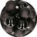 House of Seasons Kerstballen - 10 stuks - zwart - 6 cm - kunststof