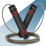 PORTENTUM Sport springtouw, verstelbaar springtouw voor kinderen en volwassenen, kogellagers van staal, antislip handgrepen van schuim, staalkabel voor fitness, crossfit, sport, boksen, 2,8 m