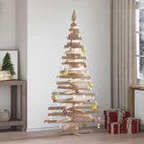 vidaXL Kerstboom met standaard Naturel 180 cm Massief grenenhout