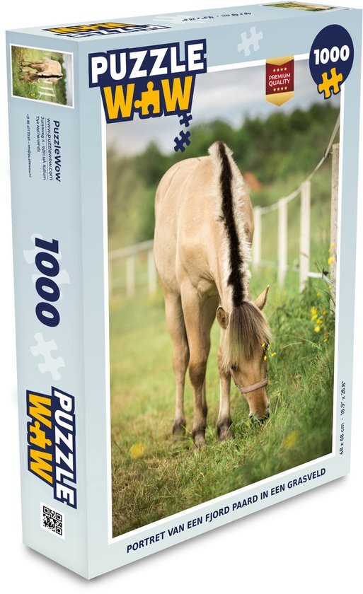 MuchoWow Puzzel een fjord paard in een grasveld - Legpuzzel - Puzzel 1000 stukjes volwassenen