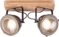 Brilliant CARMEN WOOD - Plafondlamp - Zilvergrijs;Bruin