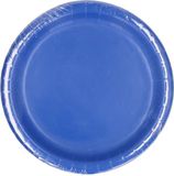 Haza-Witbaard Feest bordjes - set 40x stuks - blauw - dia 23 cm - Wegwerpborden - karton