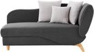 Vente-unique Canapé-lit en tissu anthracite avec rangement - coin gauche - PENELOPE