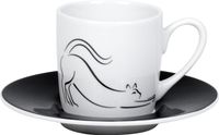 Könitz Hommage à Picasso - Le Chat tasse à expresso avec soucoupe, 85 ml, Porcelaine