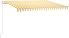 vidaXL Luifel manuellement extensible avec LED 450x300 cm jaune et blanc