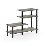 Furinno Besi 3 x 2 industriële multifunctionele plank display rack met metalen frame, Finn Oak
