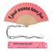 Fisura Originele waaier met opschrift "Have Fun", moderne en kleurrijke houten waaiers, roze glitter, inclusief hanger, grappig cadeau-idee, 42,5 x 23 cm