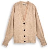 Tom Tailor Oversized vest met wol - Maat S - sand stone beige melange