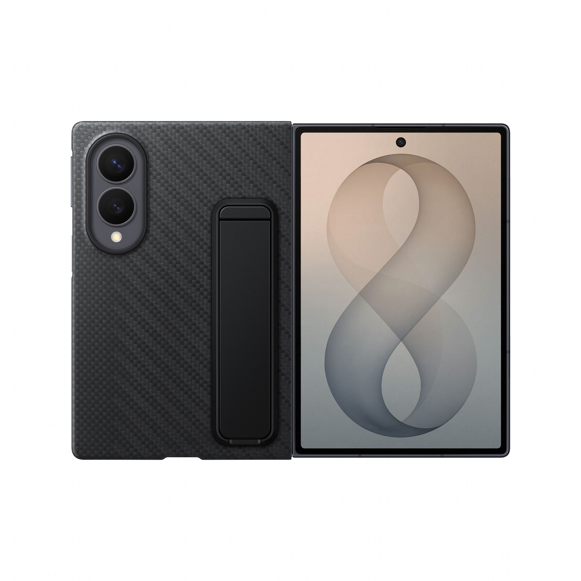 Samsung Galaxy Z Fold8 Carbon Standing Case - Zwart