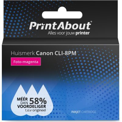 PrintAbout Huismerk CLI-8PM Foto-magenta Inktcartridge | Compatibel met Canon