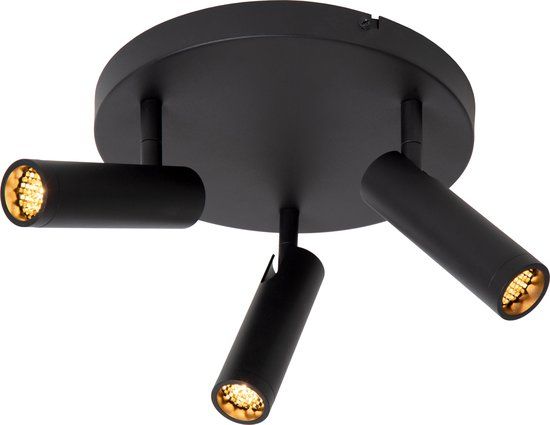 Lucide GRADO - Plafondspot - Ø 25 cm - 3xGU10 (MR11) - Zwart
