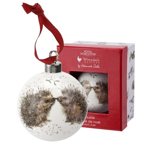 Wrendale Designs kerstbal, ontwerp: „Gathered All Around” Hedgehugs (egel) meerkleurig