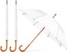 Bellatio Design Paraplu Dryfeet - 4x - wit - dia 105 cm - 85 cm lang - 8 panels - regen - polyester/hout - Classic model