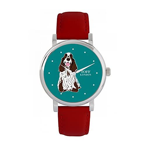 Toff London Bruin Wit Cocker Spaniel Hondenhorloge - 5059656644545