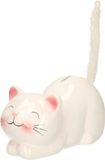 Merkloos / Sans marque Iko-Import Klaus Otte Gmbh Dieren spaarpot voor kind/volwassenen katje/poes - Keramiek - wit - 19 x 9 cm