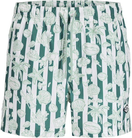 JACK&JONES JPSTMAUI VIBES NOVELTY AOP SWIM SHORT SN Zwemshort Heren Granite Green