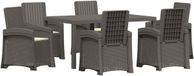 vidaXL Garden Dining Table Set 7 pc Light Grey and Cream PP