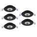 EGLO 5-delige set LED inbouwspots Cedrez, Ø 9 cm | extra platte plafondspots met dipswitch, kunststof zwart, warmwit, neutraalwit, koelwit