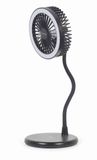 Gembird TA-WPC10-LEDFAN-01 3-in-1 tafelventilator met draadloze telefoonlader en LED verlichting Zwart