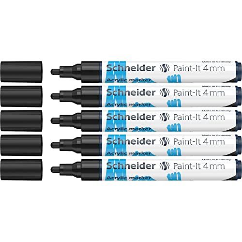 Schneider Paint-It Acrylstiften 5-pack - Zwart