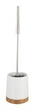 WENKO Toiletborstel Bamboe - Keramisch, 10,8 x 42 x 10,8 cm, Wit