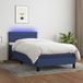 Maison Exclusive - Lit boxspring avec matelas et éclairage LED, bleu, 80 x 200 cm, textile