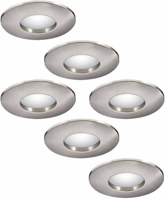 Philips Set van 6 stuks dimbare LED inbouwspots Vegas met 5 Watt spot IP44 vochtbestendig