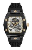 Philipp Plein The $Keleton PWBAA0521 Horloge - Siliconen - Zwart - Ø 44 mm