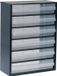 Raaco Metalen Ladekast - 6 lades - 150 x 306 x 417 mm - Donkerblauw/Transparant