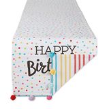 DII Happy Birthday Tafelloper, omkeerbaar, 35,6 x 182,7 cm