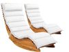 Casaria Set van 2 Ligstoelen Java - FSC® Acaciahout met Kussen - Crème