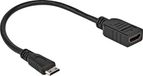 Allteq HDMI kabel - Mini HDMI type-C - 10.2 Gbps - 4K@30 Hz - Male to Female - 0.2 Meter - Zwart