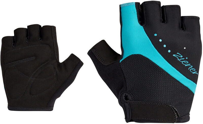 Ziener Cassi Fietshandschoenen Dames, zwart/turquoise