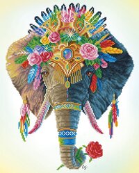 DIAMOND DOTZ Bohemian Elephant - Diamond Painting - 13.596 Dotz - 51x41 cm