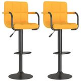 vidaXL Tabourets de bar - 2 - pièces - tissu - moutarde