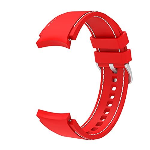 Systems Armband flexibel silicone 20 mm voor Samsung Galaxy Watch 4 smartwatch rood