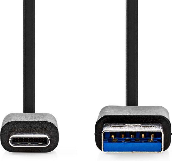 Nedis CCGL61600BK10 USB-kabel USB 3.2 Gen 1 (3.1 Gen 1) 1 m USB A naar USB C Zwart