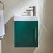 Hudson Reed Cluo Collectie Meuble vasque suspendu 40cm Compact - Vert foncé - avec vasque | Poignée en laiton brossé