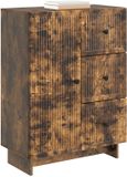 vidaXL Dressoir met lade Gerookt eiken 66 x 34,5 x 90 cm Bewerkt hout