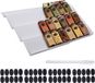 Kruiden Lade Organizer Uitschuifbaar incl. stickers+stift - 30-60 cm – Set van 2 – 4-Laags Kruidenrek voor Lade – Witte Spice Drawer Insert – Keuken Opbergsysteem