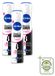 NIVEA Invisible Black & White Clear Antitranspirant Spray 150 ml - Pack de stock - 3 pièces