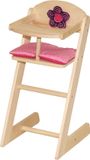 Roba Poppenstoel, poppenmeubel serie 'Happy Fee', poppenstoel voor poppen en babypoppen, poppenaccessoires, hout natuur met bloem