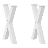 vidaXL Eettafelpoten, X-vorm, 2 stuks, wit, 60 x (72-73) cm