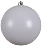 Decoris Kerstbal - 5x - wit - groot - 14 cm - kunststof - glans