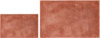 andiamo Badmat, antislip, Florida, zachte en pluizige badmat, antislip, wasbaar, douchemat, set van 2, 40 x 60 cm + 60 x 100 cm, roestrood