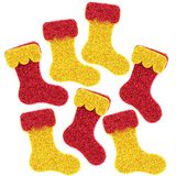 Baker Ross AX311 Kerstmis Cadeau Glitter Foam Stickers - Pak Van 100, Kinderstickers, Ideaal Voor Kerstkunst En Knutselprojecten, Ideaal Voor Het Maken Van Kaarten