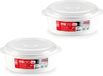 Plastic Forte Bol à micro-ondes - 2x - 500 ml - blanc/transparent - plastique - sans BPA