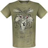 Looney Tunes T-shirt - Wile E. Coyote - Inner Thoughts - S tot 4XL - kaki
